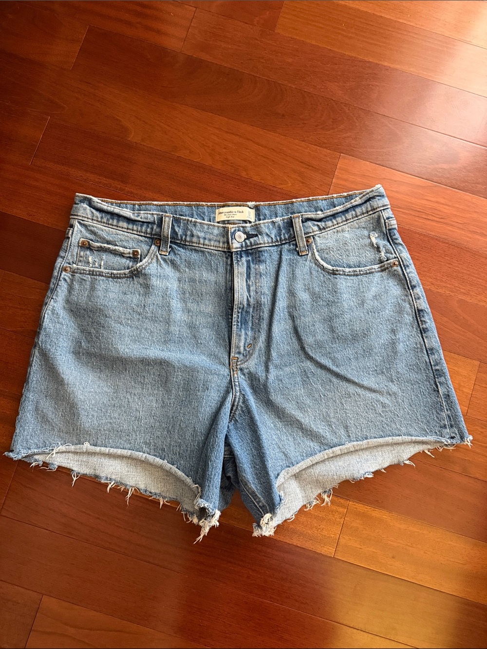 Abercrombie & Fitch The Dad Short High-Rise Denim Cutoff Shorts